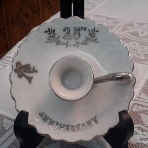 Vintage Lefton 25th Anniversary Candle Holder